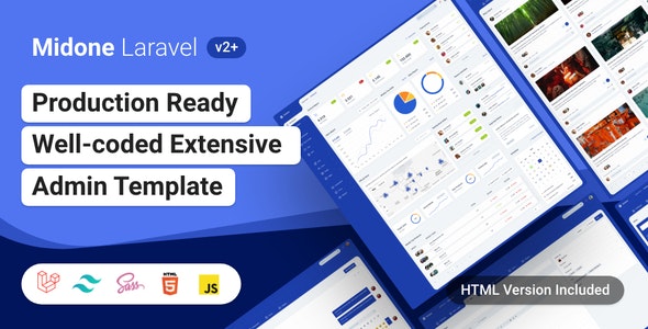 Midone 2.0.3 - HTML & Laravel Admin Dashboard Template