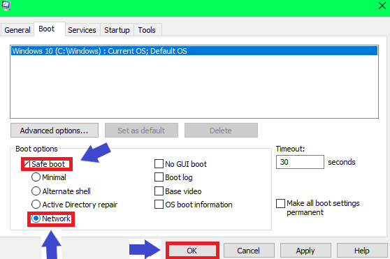 Check on network and click on okay