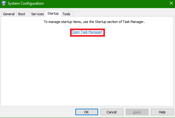 head over to startup tab and open task manager