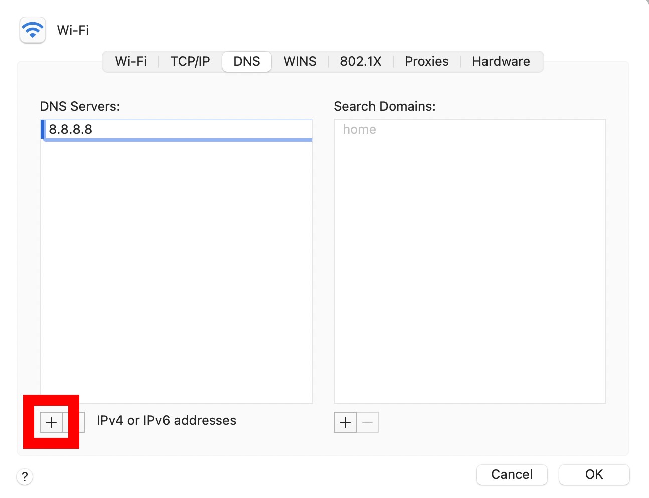 Select the Plus Button (+)