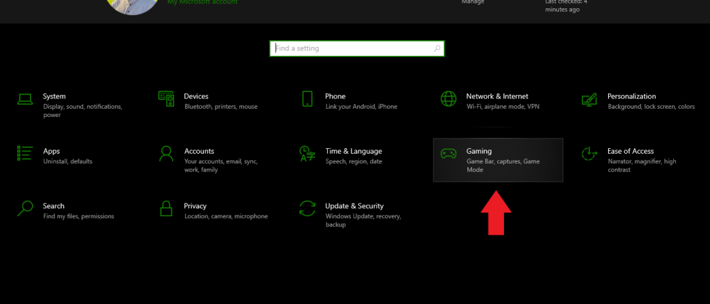 Open Games in Settings
